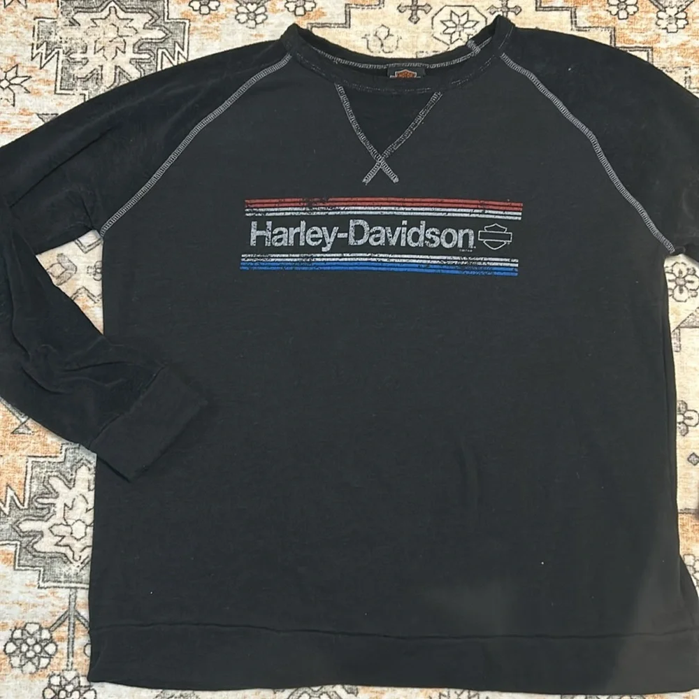 HARLEY-DAIDSON Horny Toad TX  black crewneck sweatshirt with signature logo **XL